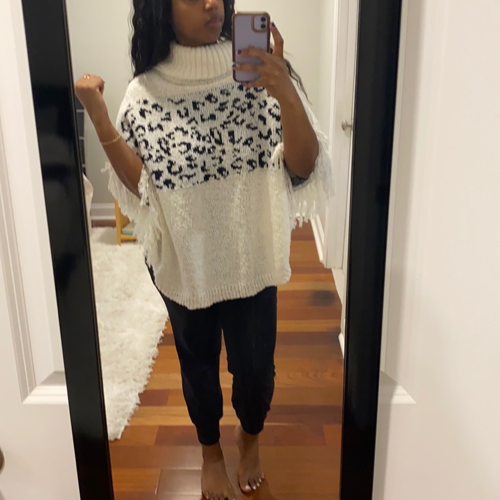 Ivory Shawl Turtleneck